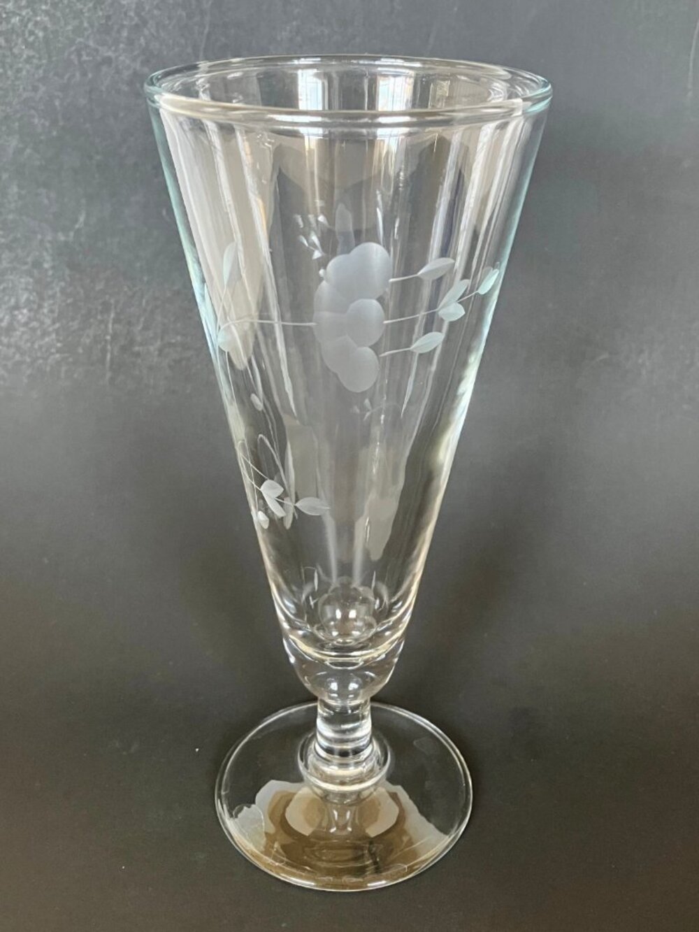 Princess House Heritage Stemmed Pilsner Beer Bar Handblown Crystal Cut Glass
